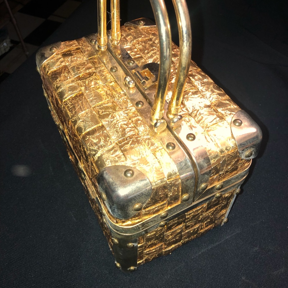 Vintage Delill gold train case.